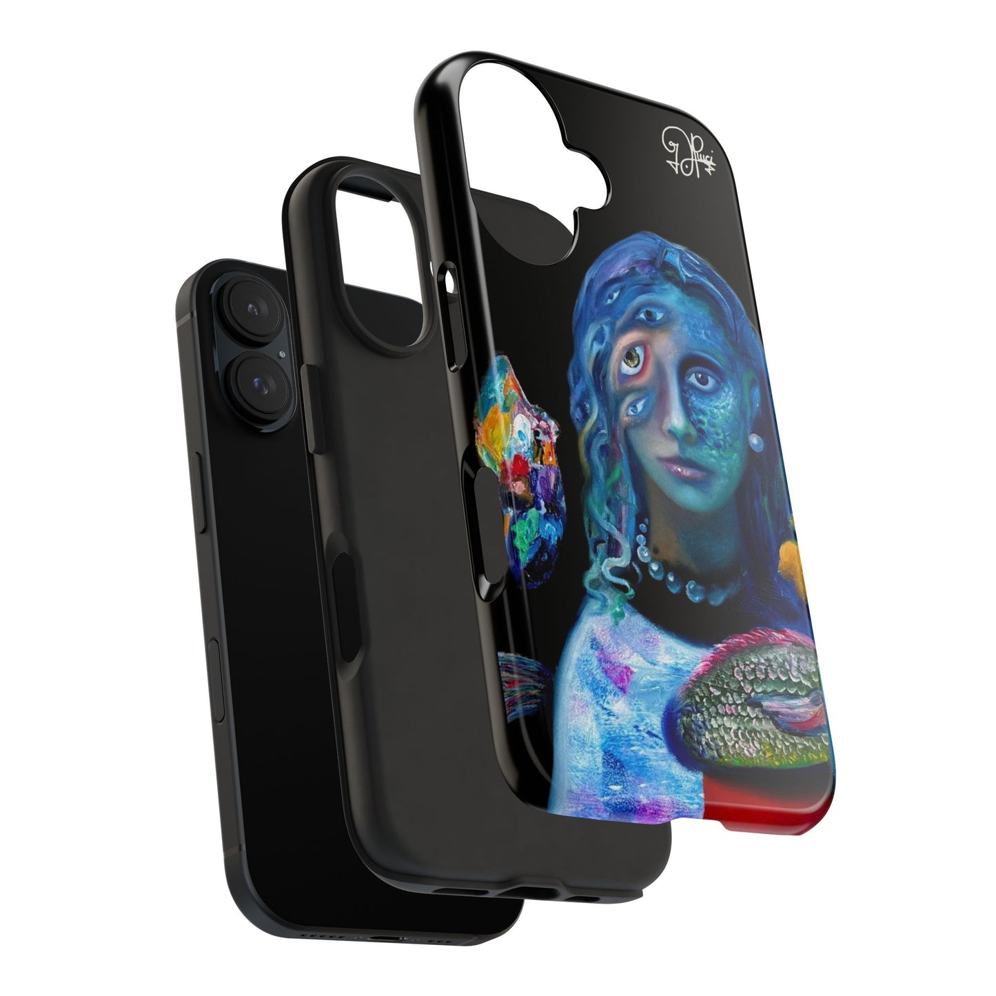 Phone Case - Vivid Blues Metamorphic Textures Multi-Eyed Vision Artist Design