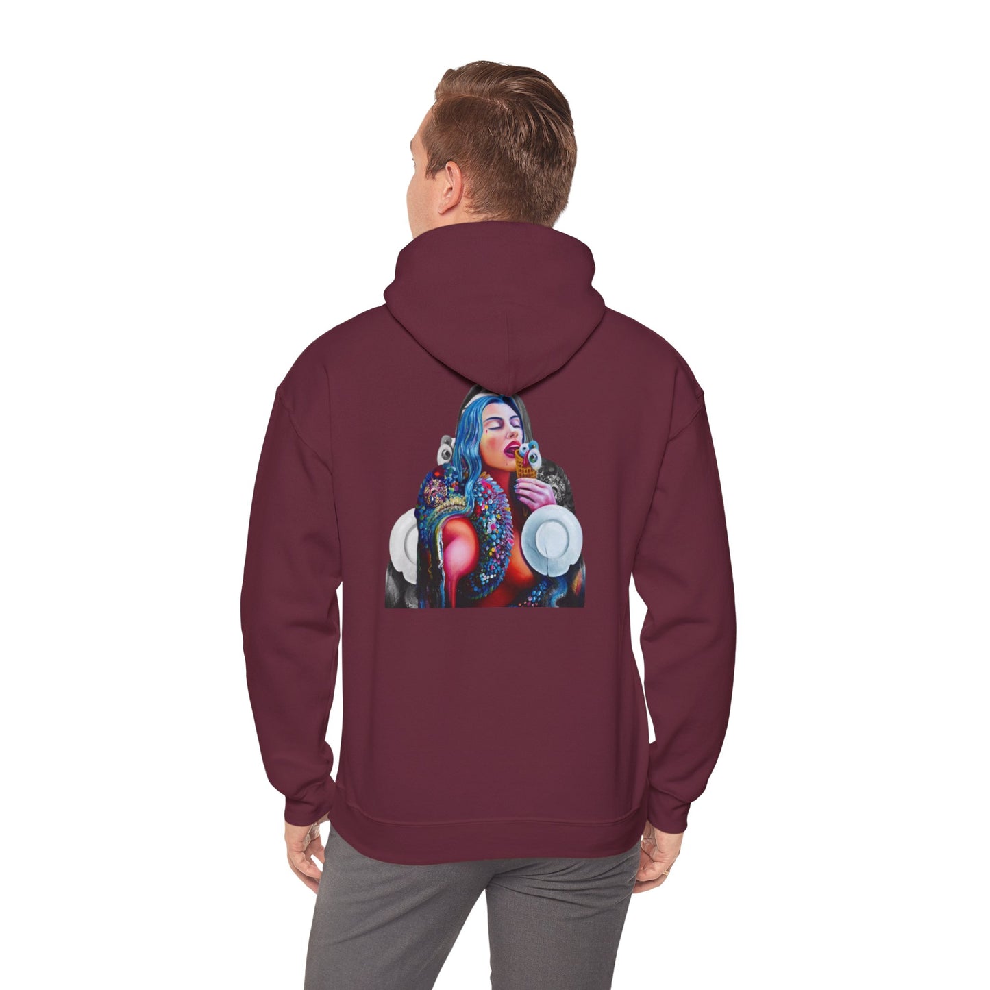 Hoodie — AMRU Artistic Backprint Portrait Pullover