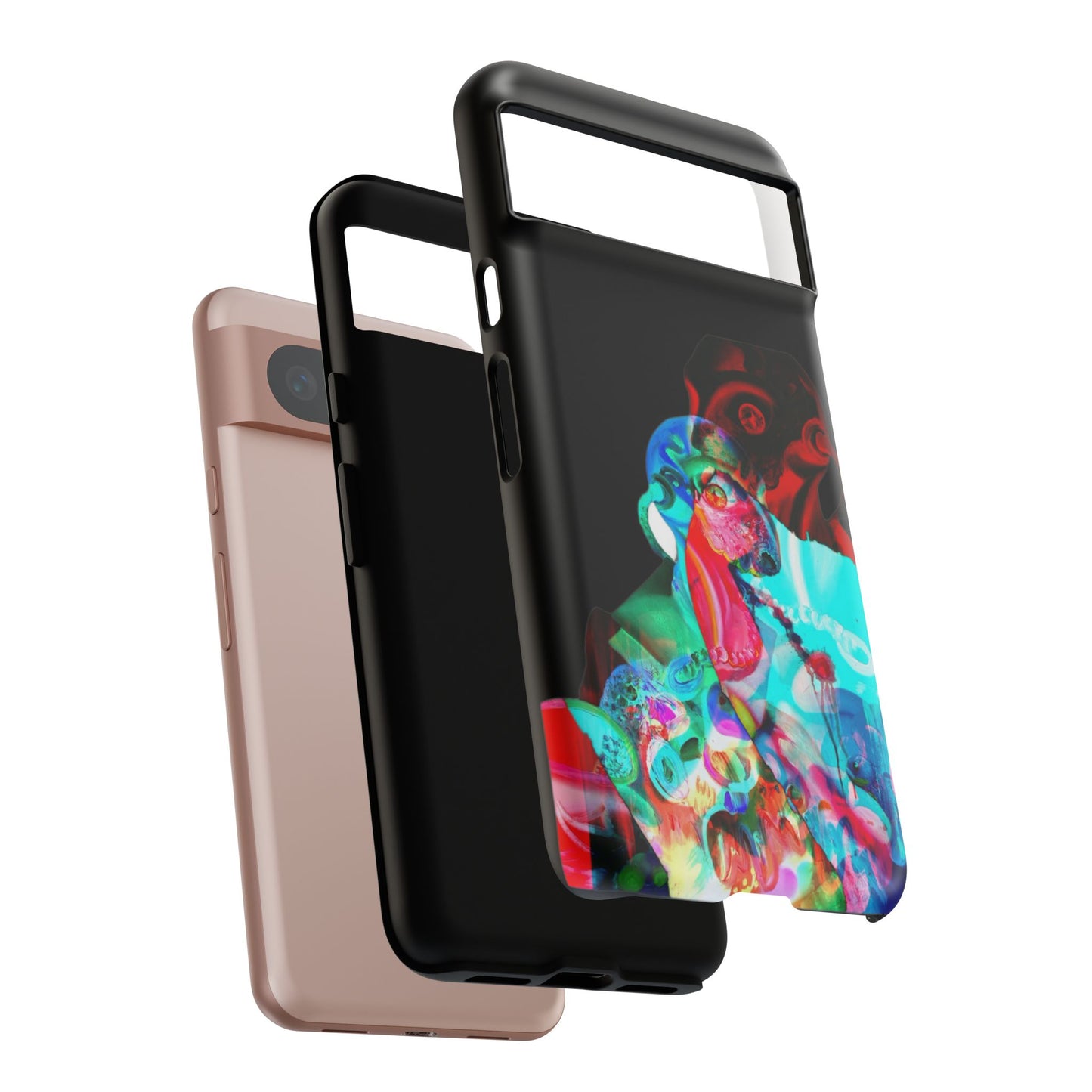 Protective Phone Case — Trippy Neon Abstract Skull Design