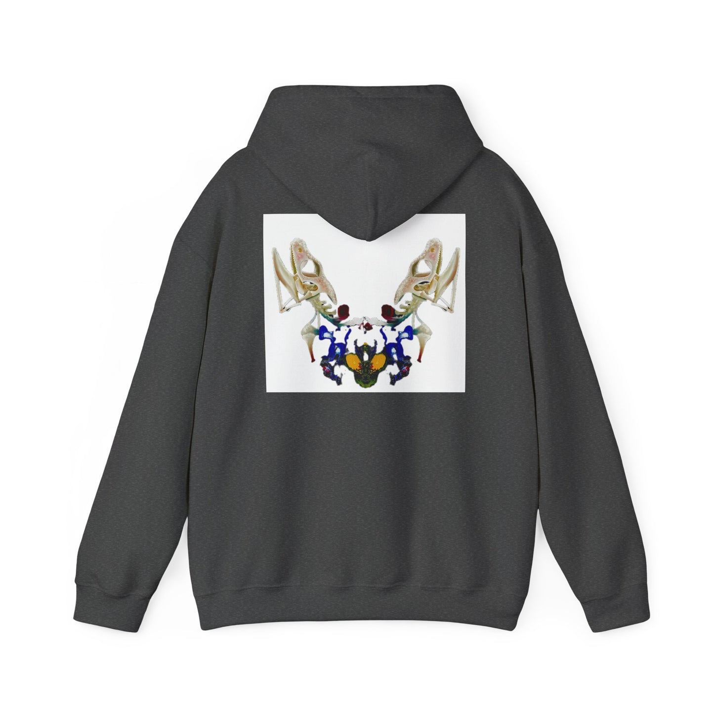 AMRU Minimal Logo Hoodie with Floral Antler Back Design