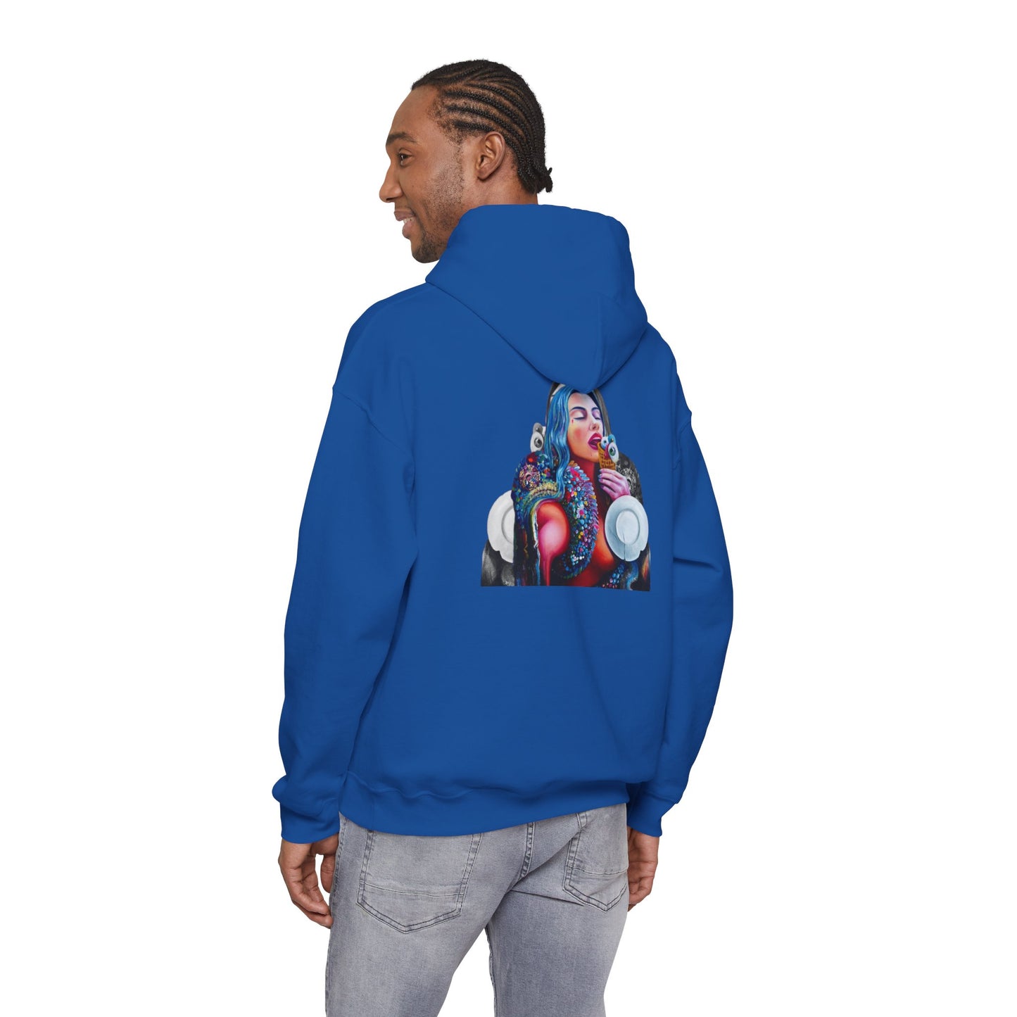 Hoodie — AMRU Artistic Backprint Portrait Pullover