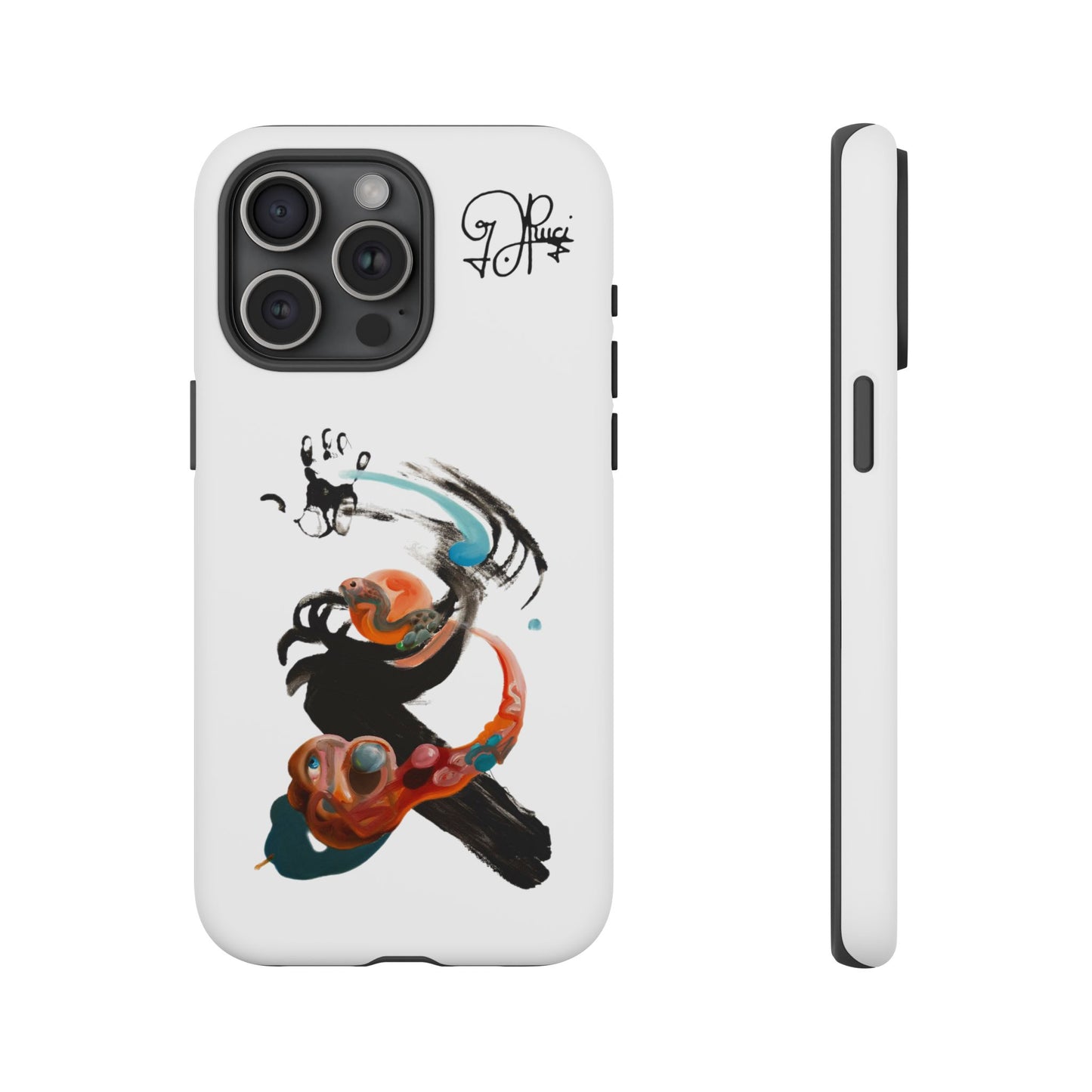 Artistic Abstract Phone Case — Colorful Ink Brushstroke Design