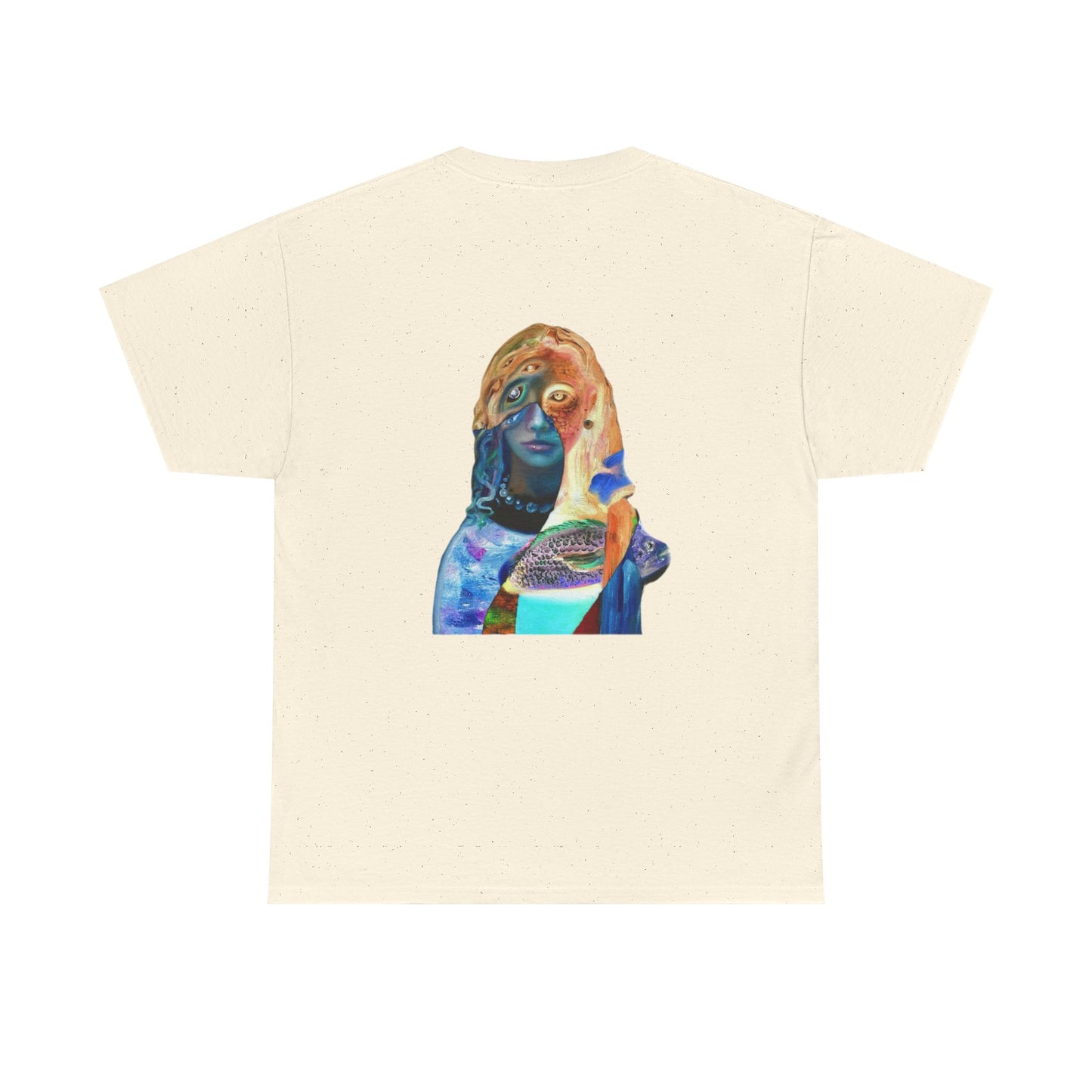 Graphic Tee — Surreal Cosmic Portrait Back Print