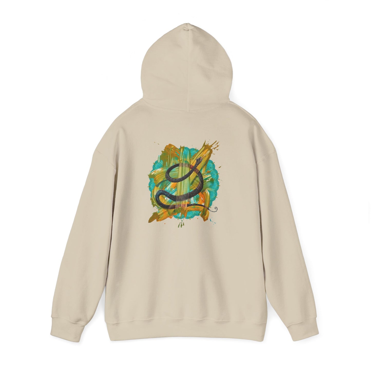 AMRU Artistic Snake Hoodie — Watercolor Serpent Graphic Pullover