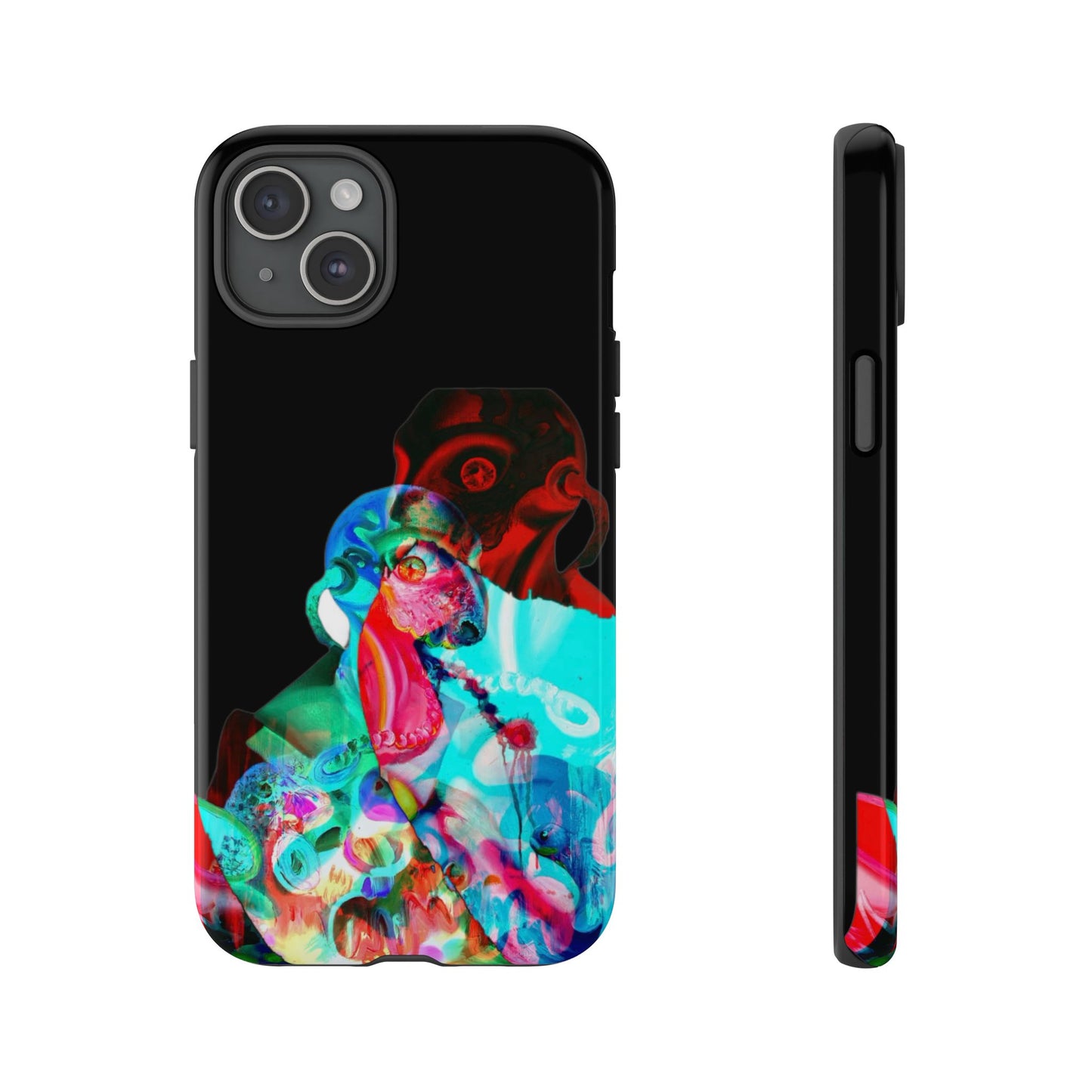 Protective Phone Case — Trippy Neon Abstract Skull Design