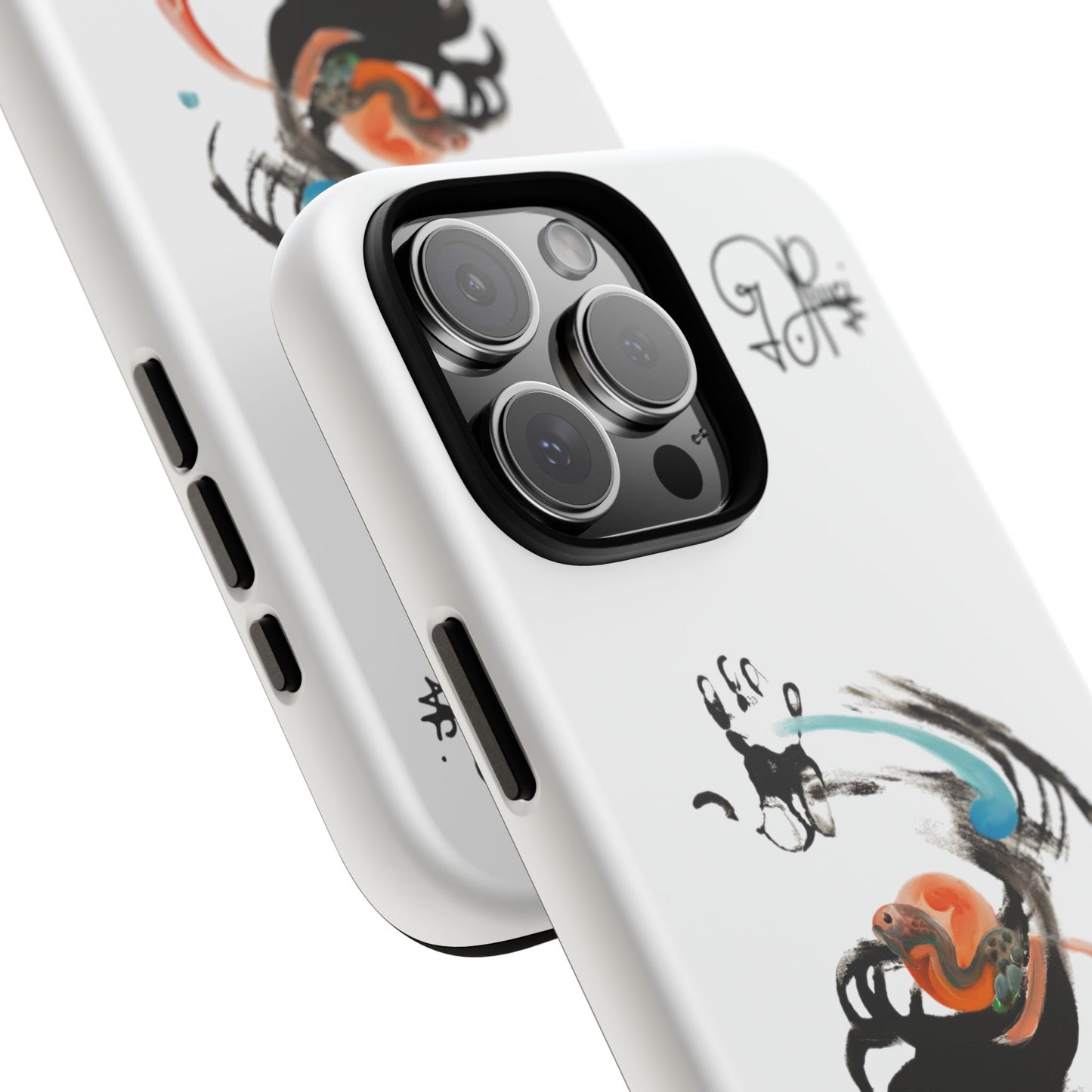 Artistic Abstract Phone Case — Colorful Ink Brushstroke Design