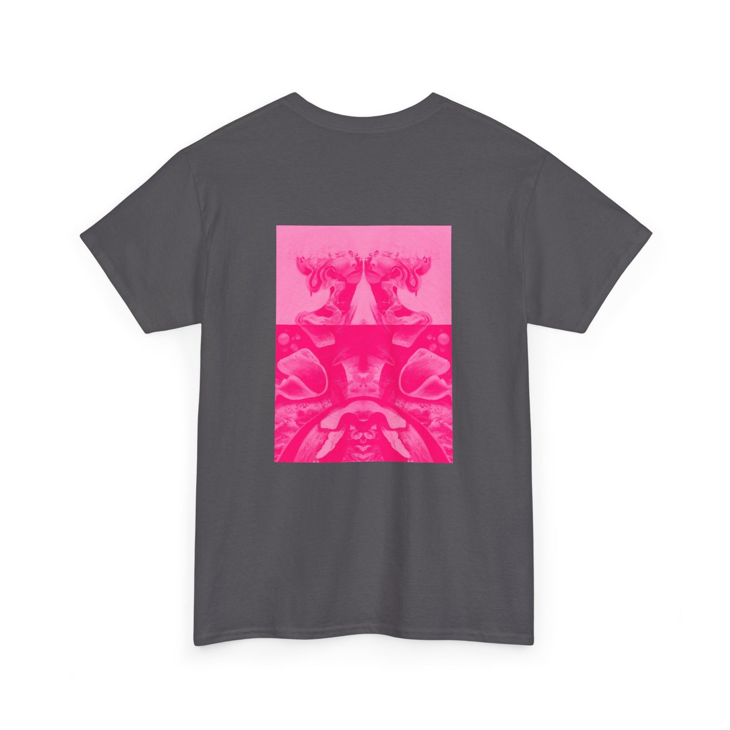 Graphic Tee — Hot Pink Abstract Mirror Design