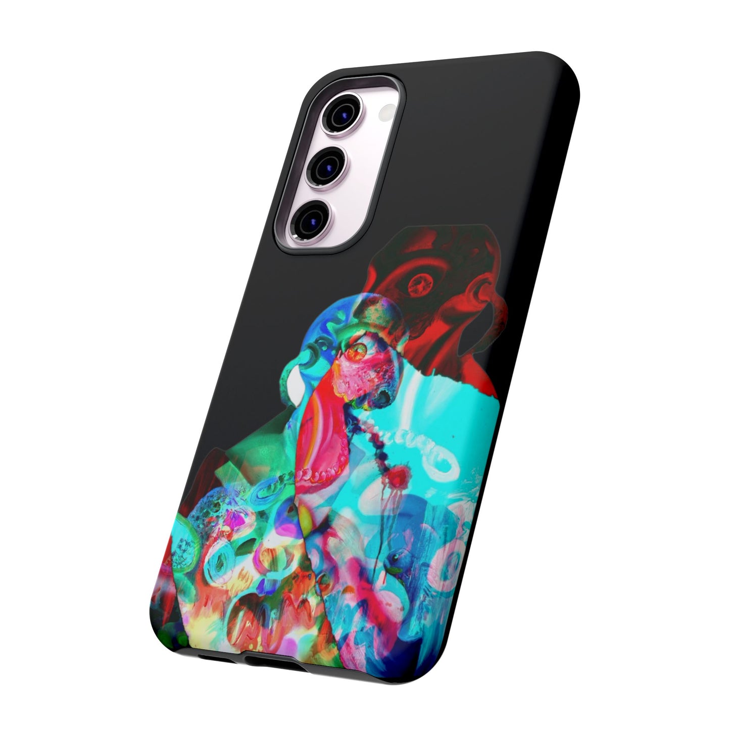 Protective Phone Case — Trippy Neon Abstract Skull Design