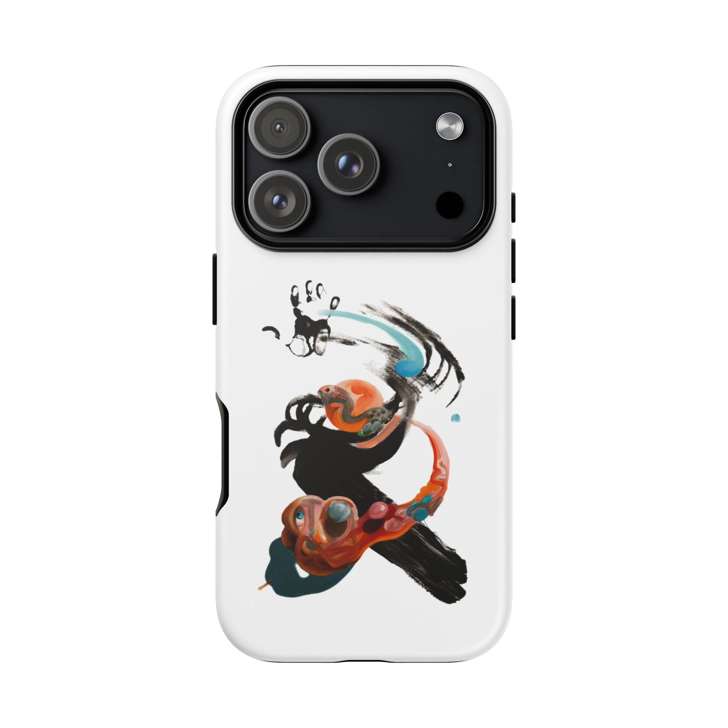 Artistic Abstract Phone Case — Colorful Ink Brushstroke Design