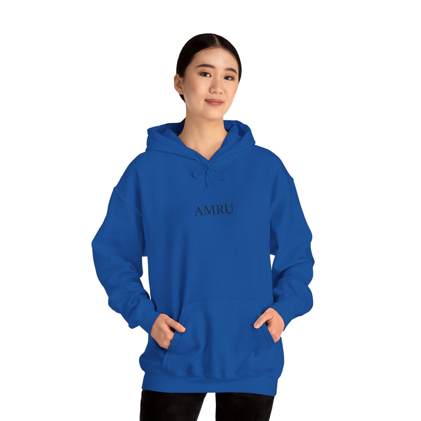 AMRU Graphic Hoodie — Abstract Cosmic Paint Pour Art Back Print