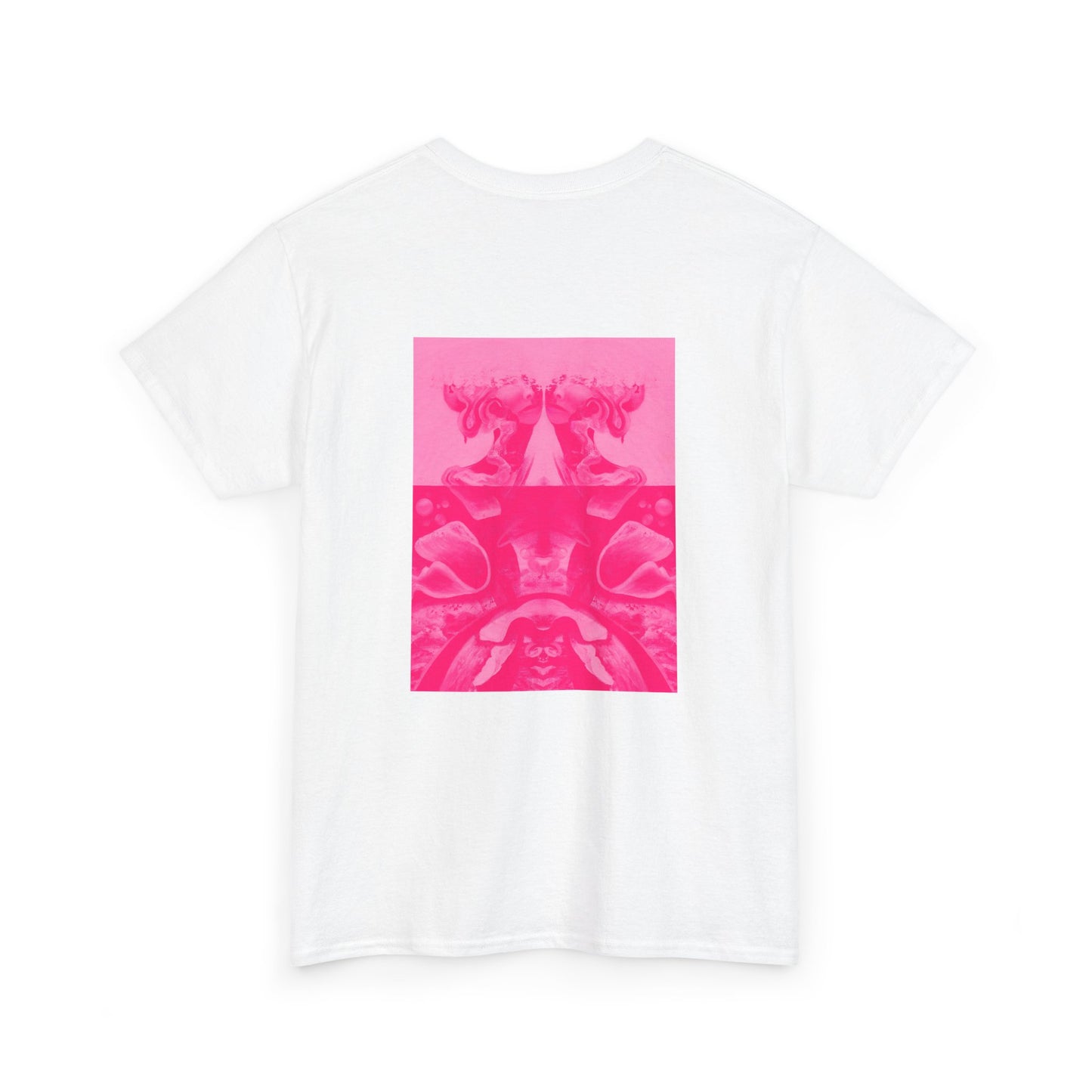 Graphic Tee — Hot Pink Abstract Mirror Design