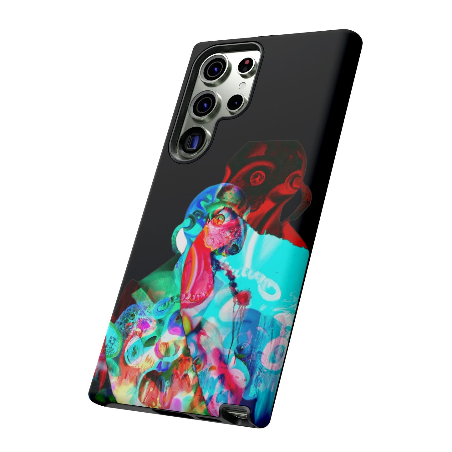 Protective Phone Case — Trippy Neon Abstract Skull Design