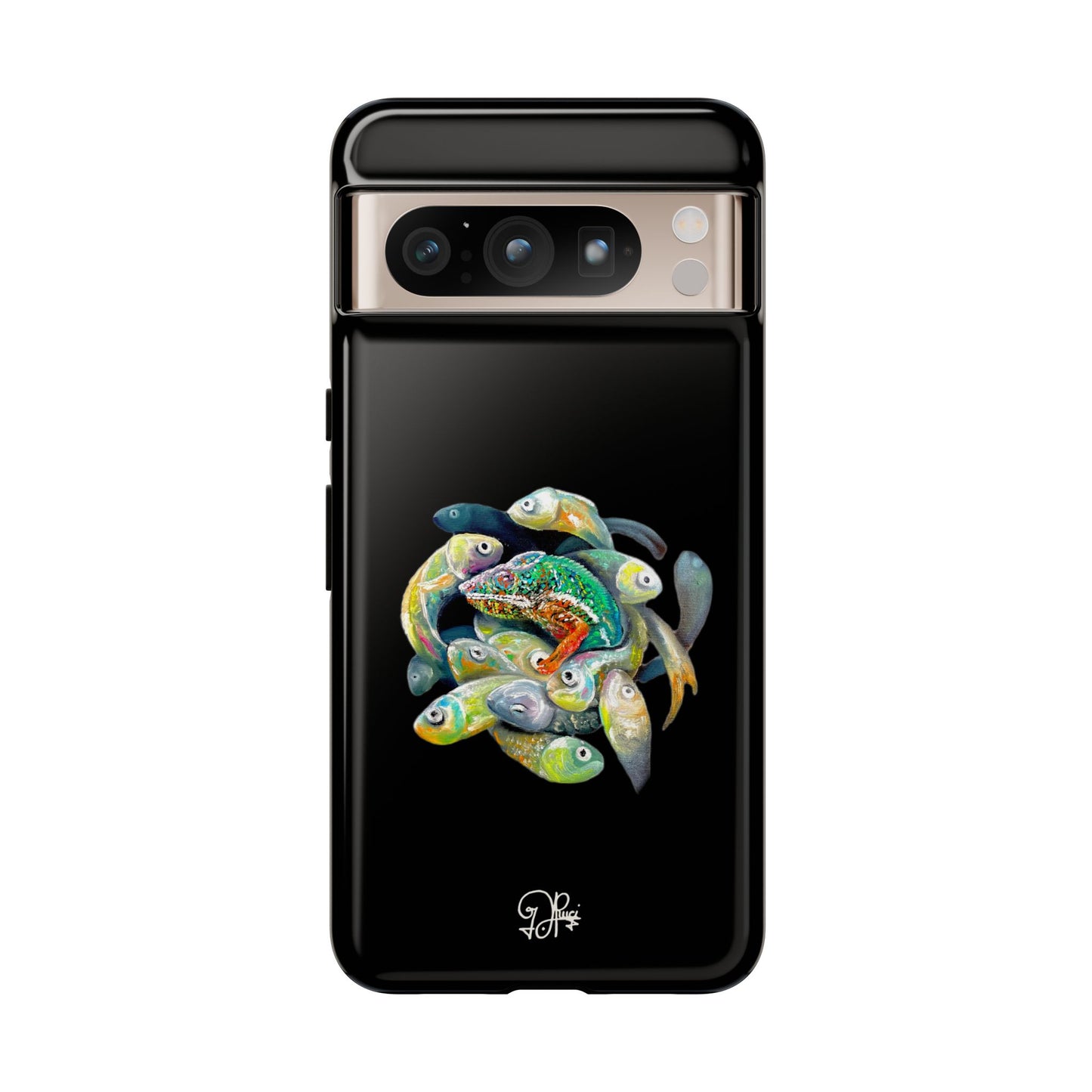 Koi Circle Tough Phone Case — Colorful Fish Art Protective iPhone Cover