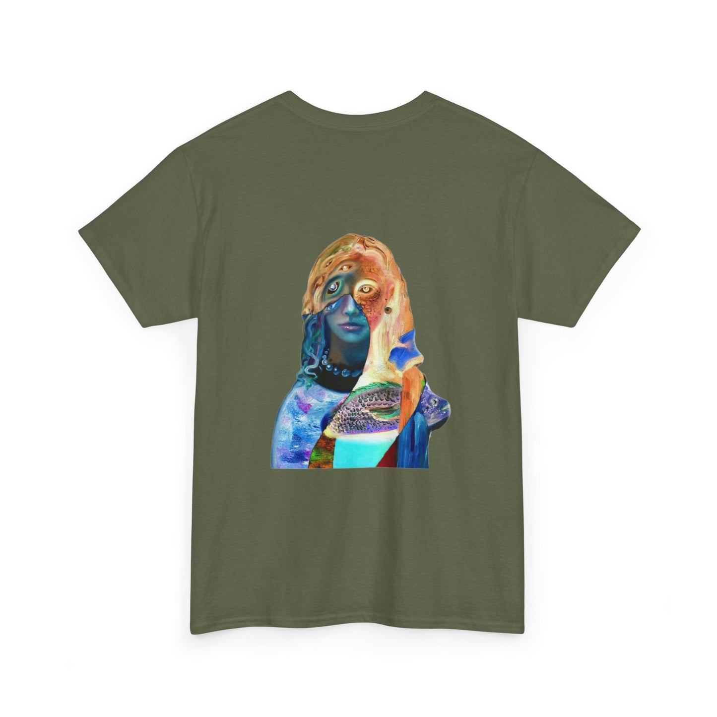 Graphic Tee — Surreal Cosmic Portrait Back Print