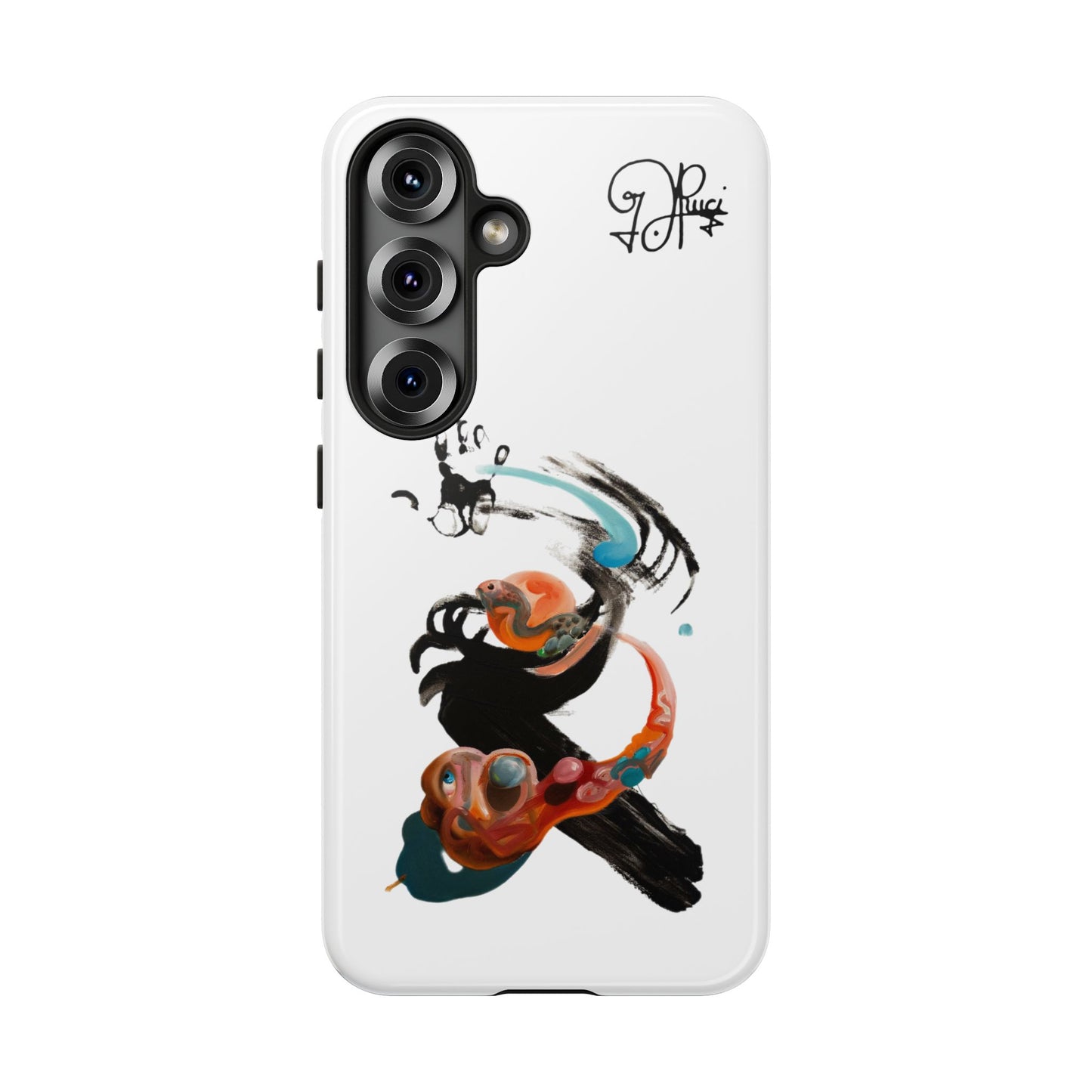 Artistic Abstract Phone Case — Colorful Ink Brushstroke Design