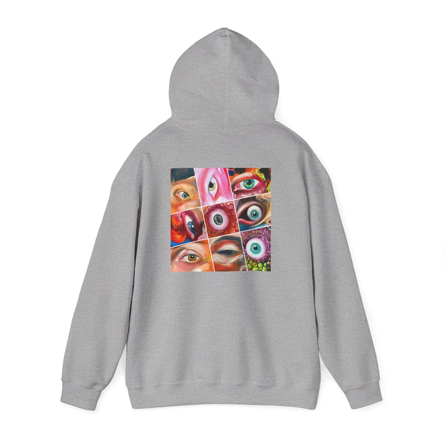 AMRU Eyes Collage Hoodie — Artistic Colorful Eye Graphic Hooded Sweatshirt
