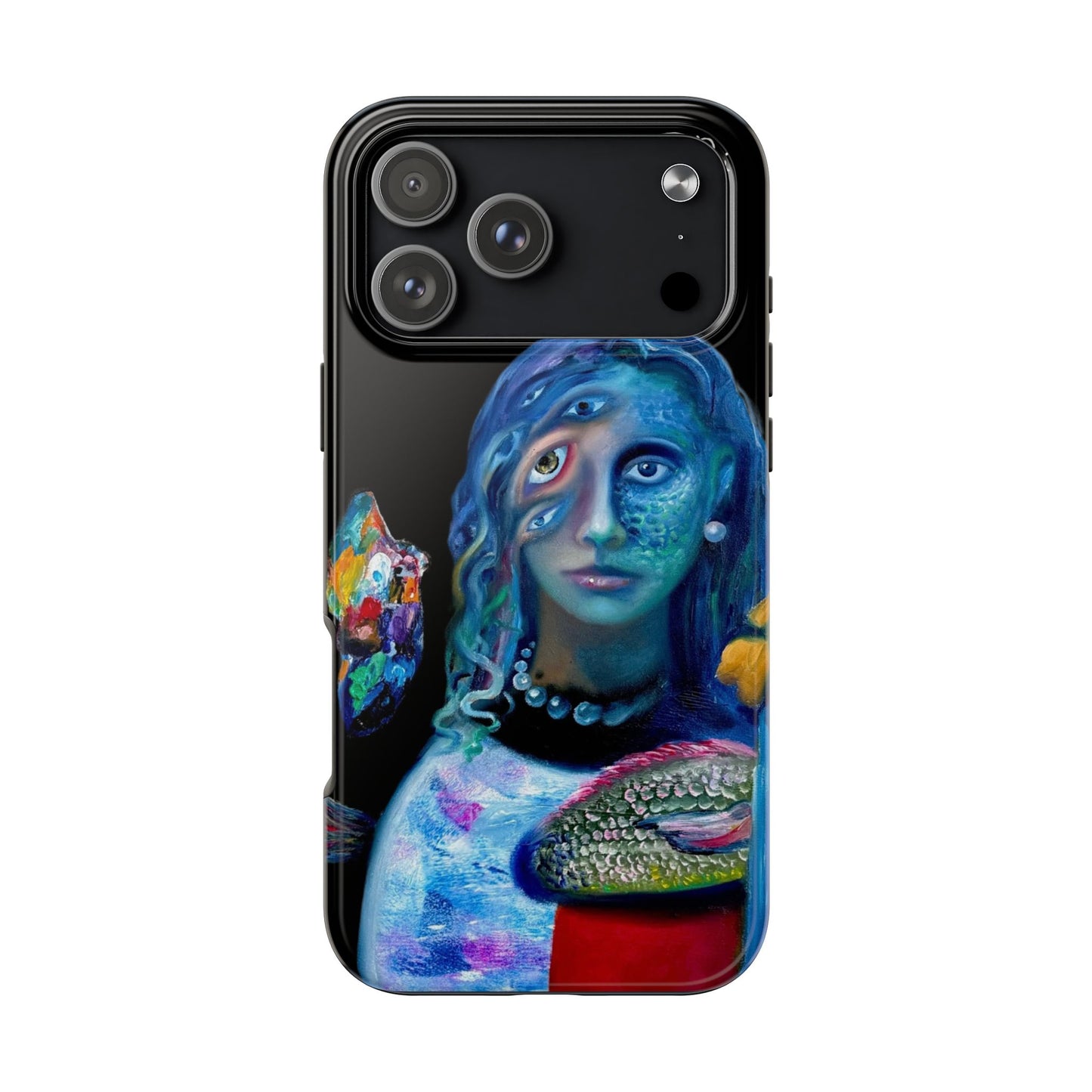 Phone Case - Vivid Blues Metamorphic Textures Multi-Eyed Vision Artist Design