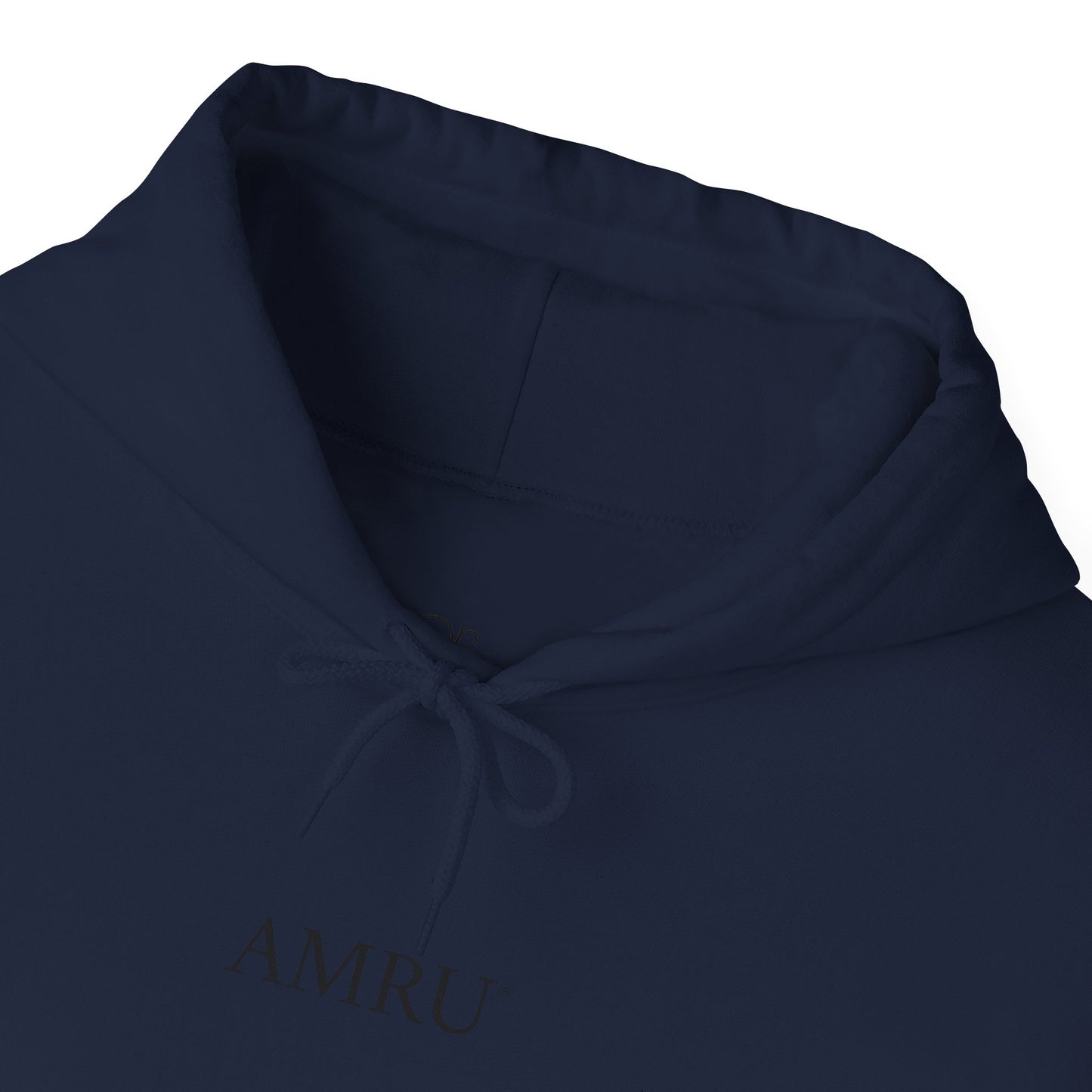 Floral Vine AMRU Hoodie — Minimal Logo Front, Embroidered Floral Back Sweatshirt