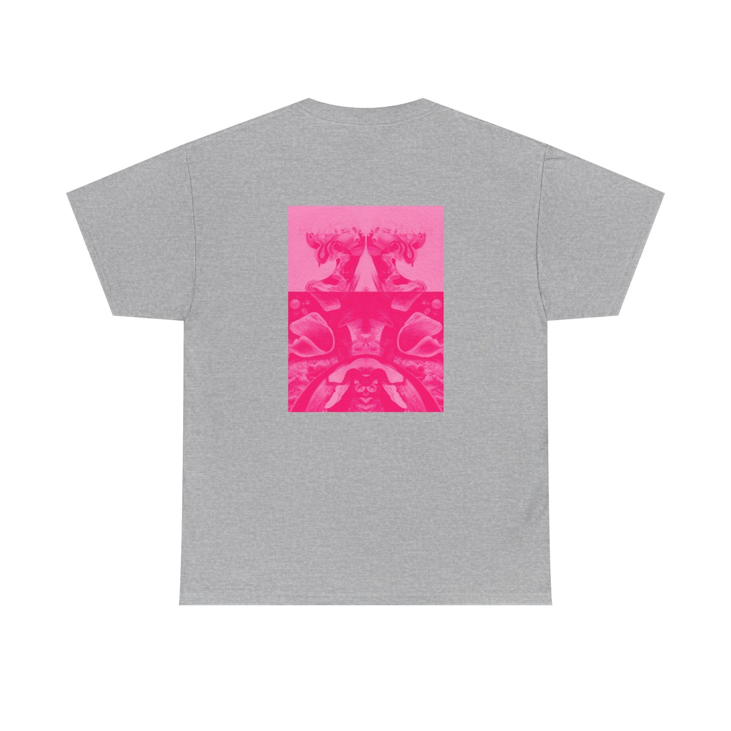 Graphic Tee — Hot Pink Abstract Mirror Design