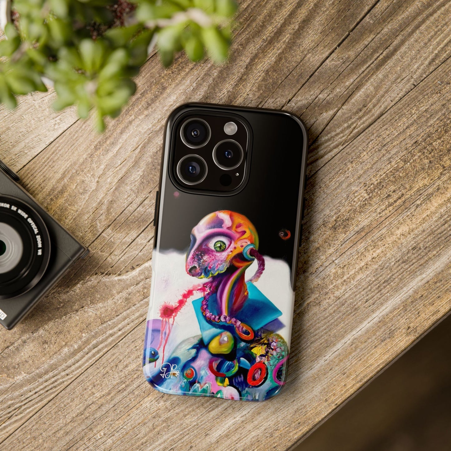 Phone Case - Vivid Blues and Multi-Eyed Vision Artwork Design