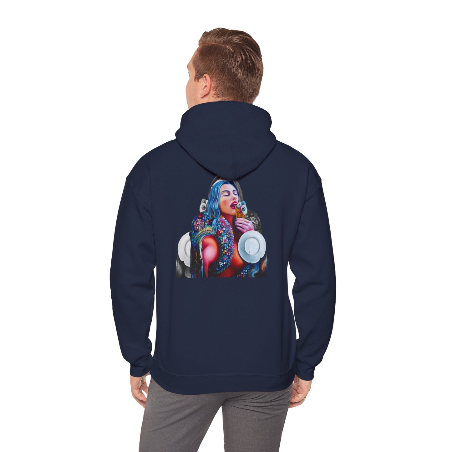 Hoodie — AMRU Artistic Backprint Portrait Pullover