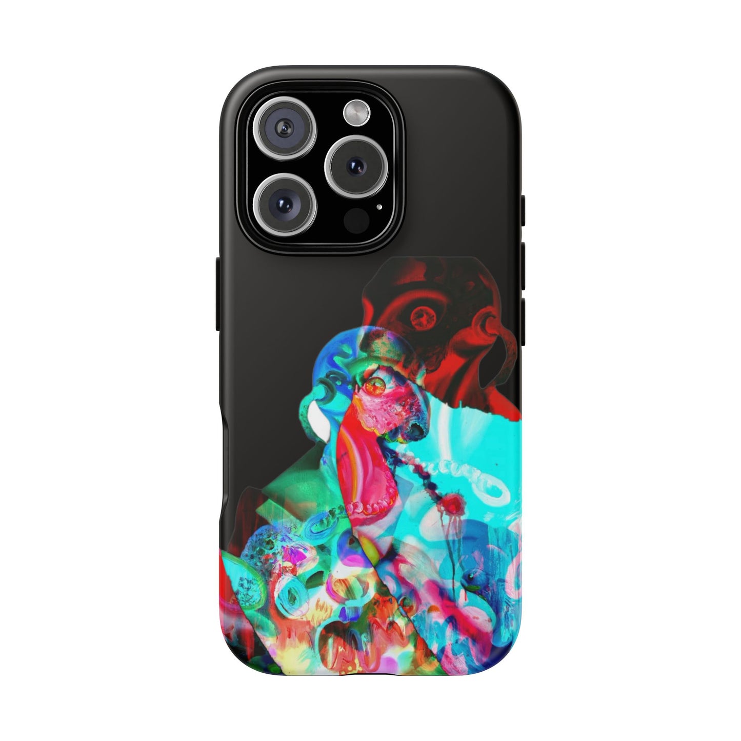 Protective Phone Case — Trippy Neon Abstract Skull Design