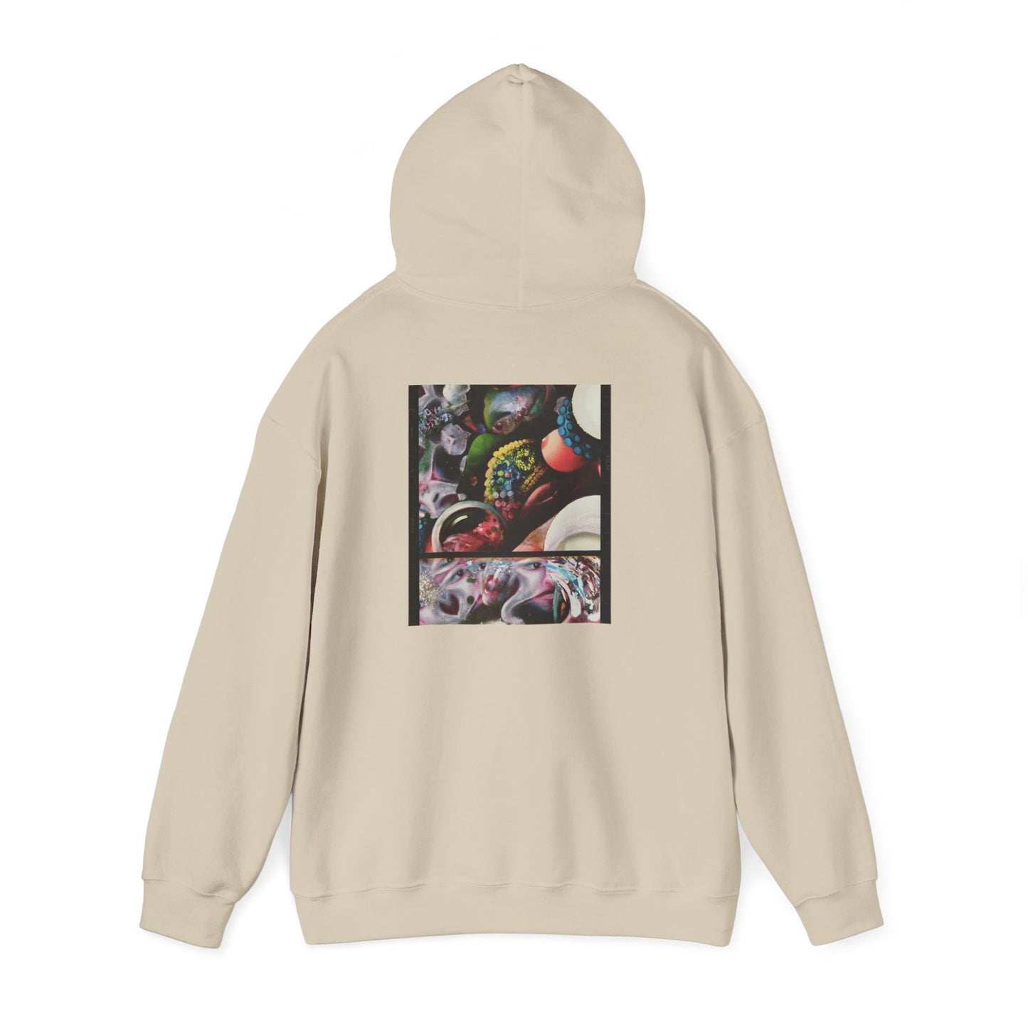 AMRU Graphic Hoodie — Abstract Cosmic Paint Pour Art Back Print
