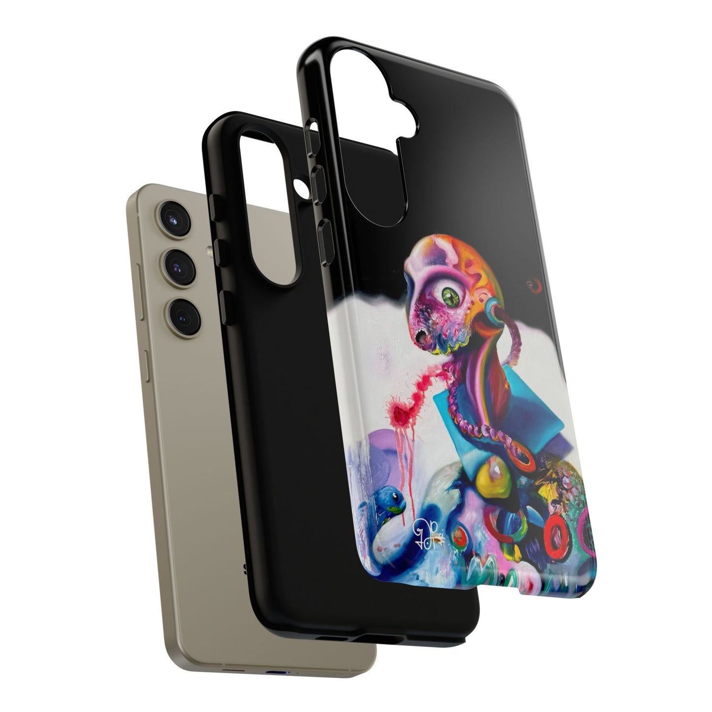 Phone Case - Vivid Blues and Multi-Eyed Vision Artwork Design