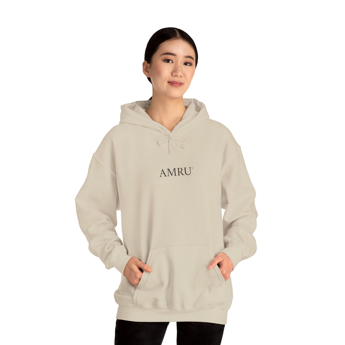 AMRU Graphic Hoodie — Abstract Cosmic Paint Pour Art Back Print