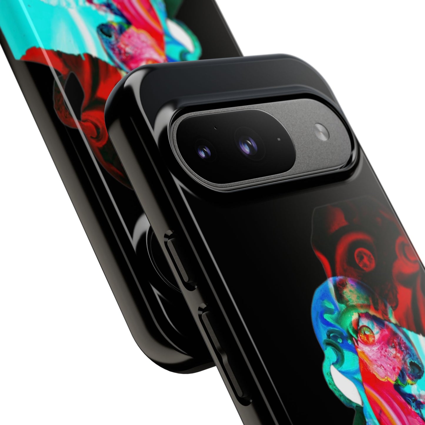 Protective Phone Case — Trippy Neon Abstract Skull Design