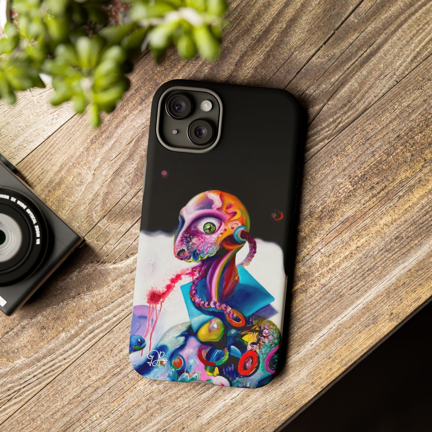 Phone Case - Vivid Blues and Multi-Eyed Vision Artwork Design