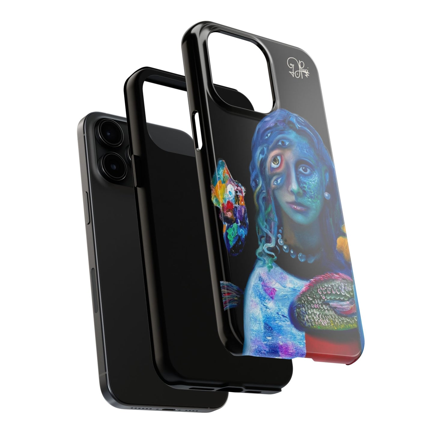 Phone Case - Vivid Blues Metamorphic Textures Multi-Eyed Vision Artist Design