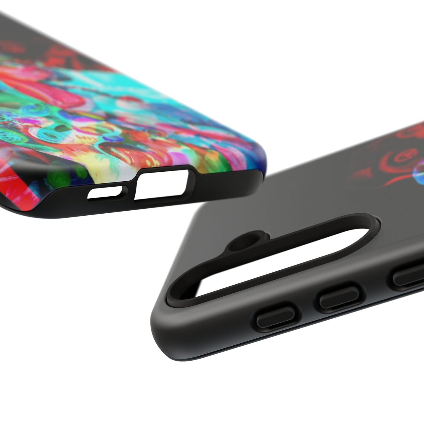 Protective Phone Case — Trippy Neon Abstract Skull Design