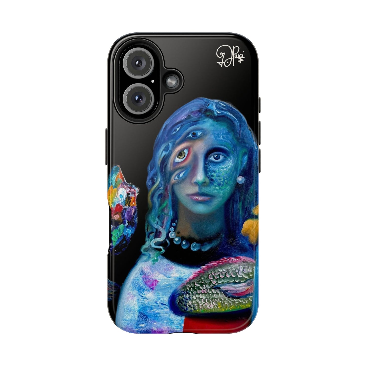 Phone Case - Vivid Blues Metamorphic Textures Multi-Eyed Vision Artist Design