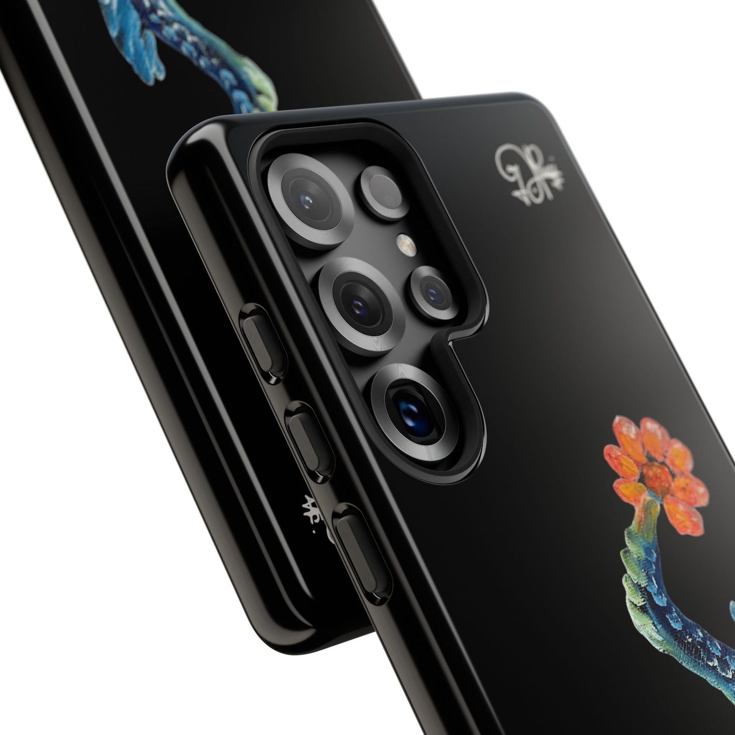 Koi Eye Tough Phone Case — Colorful Surreal Fish Design on Black