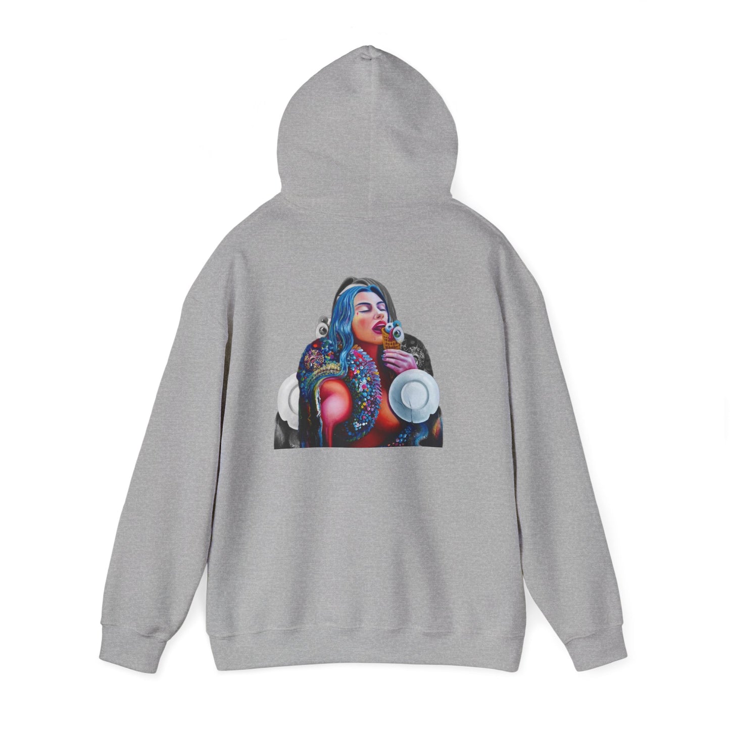 Hoodie — AMRU Artistic Backprint Portrait Pullover