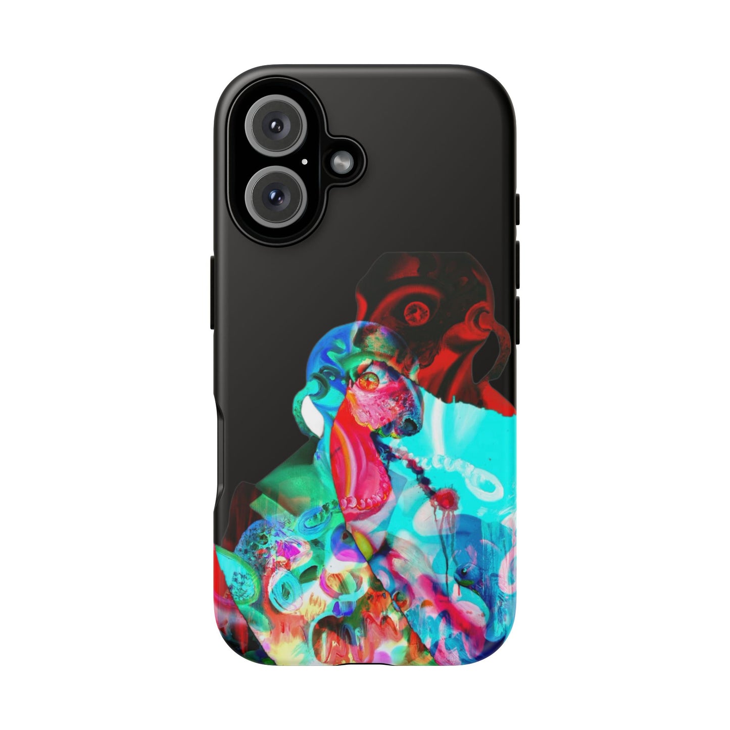 Protective Phone Case — Trippy Neon Abstract Skull Design