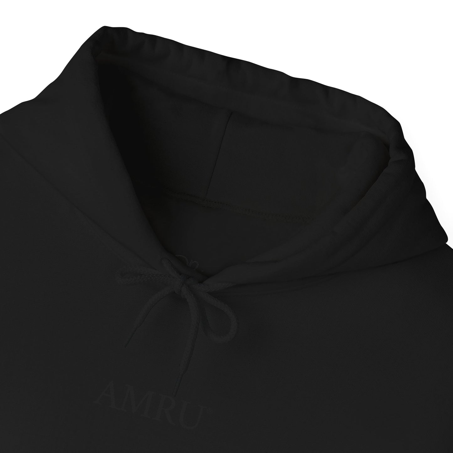 Floral Vine AMRU Hoodie — Minimal Logo Front, Embroidered Floral Back Sweatshirt