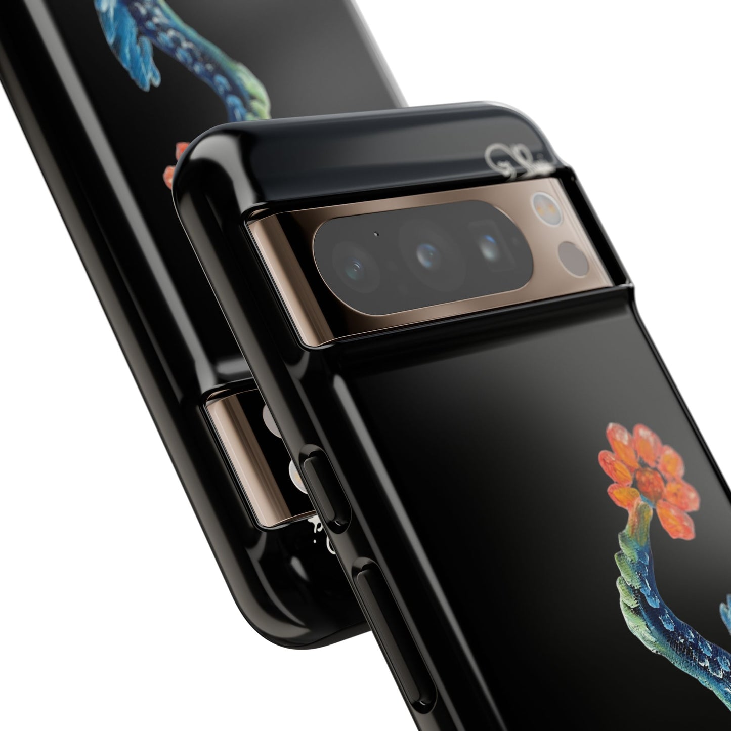 Koi Eye Tough Phone Case — Colorful Surreal Fish Design on Black