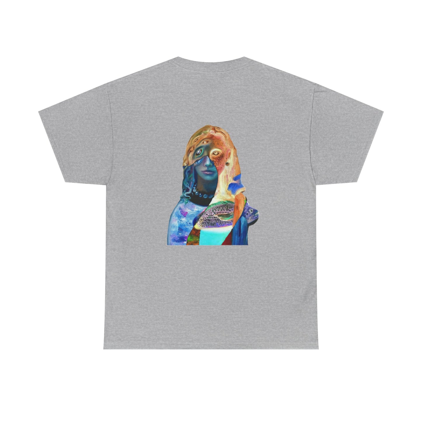 Graphic Tee — Surreal Cosmic Portrait Back Print