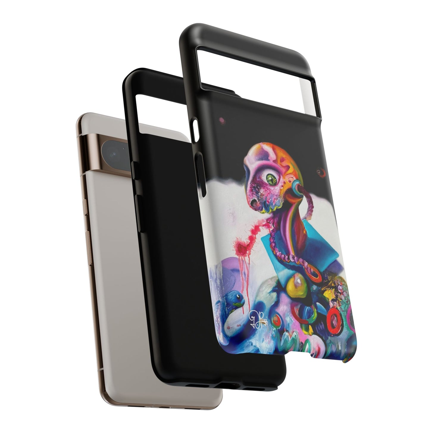 Phone Case - Vivid Blues and Multi-Eyed Vision Artwork Design