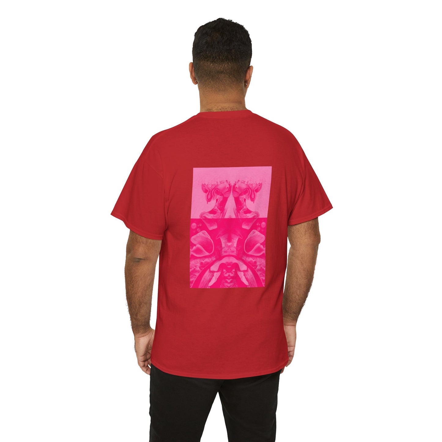 Graphic Tee — Hot Pink Abstract Mirror Design