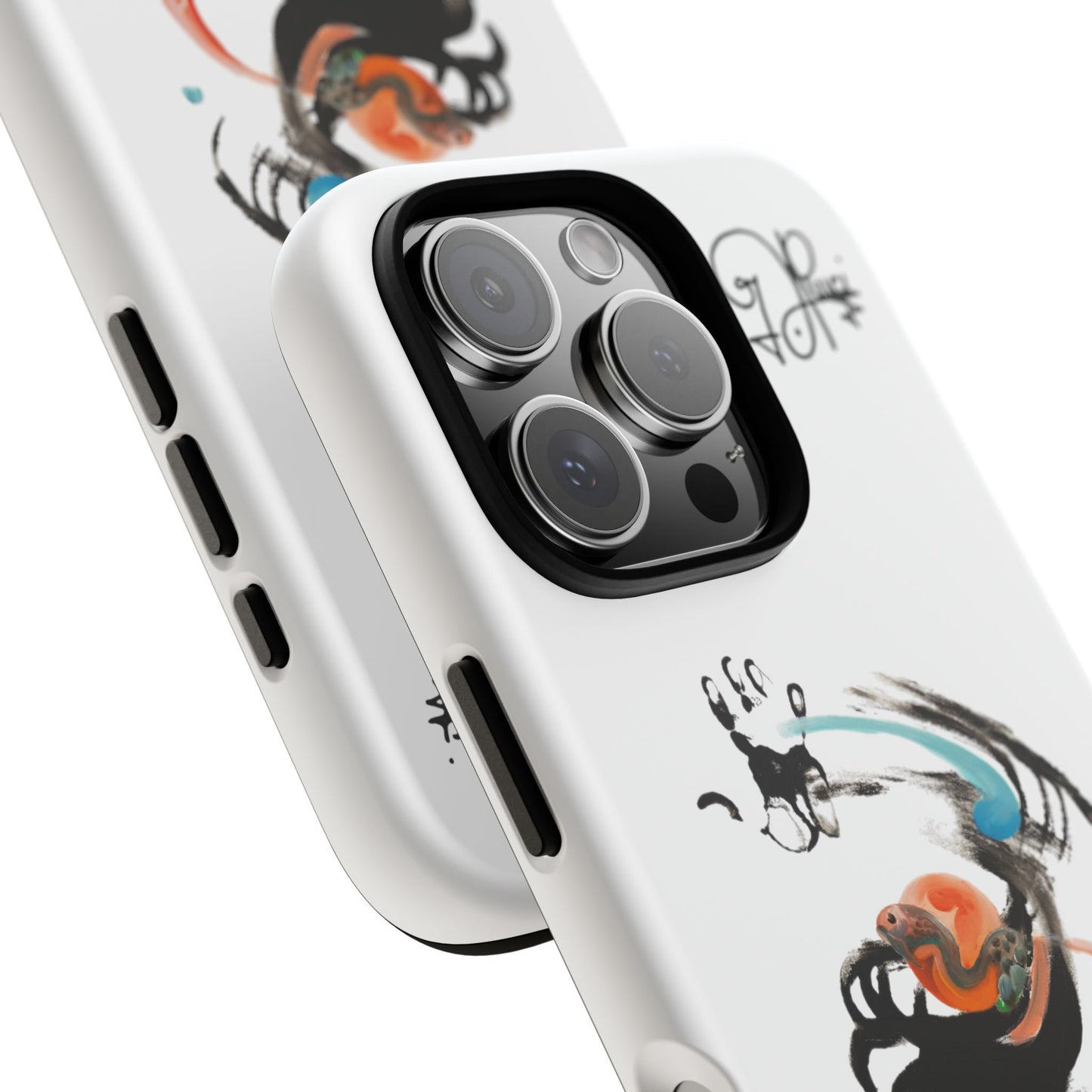 Artistic Abstract Phone Case — Colorful Ink Brushstroke Design