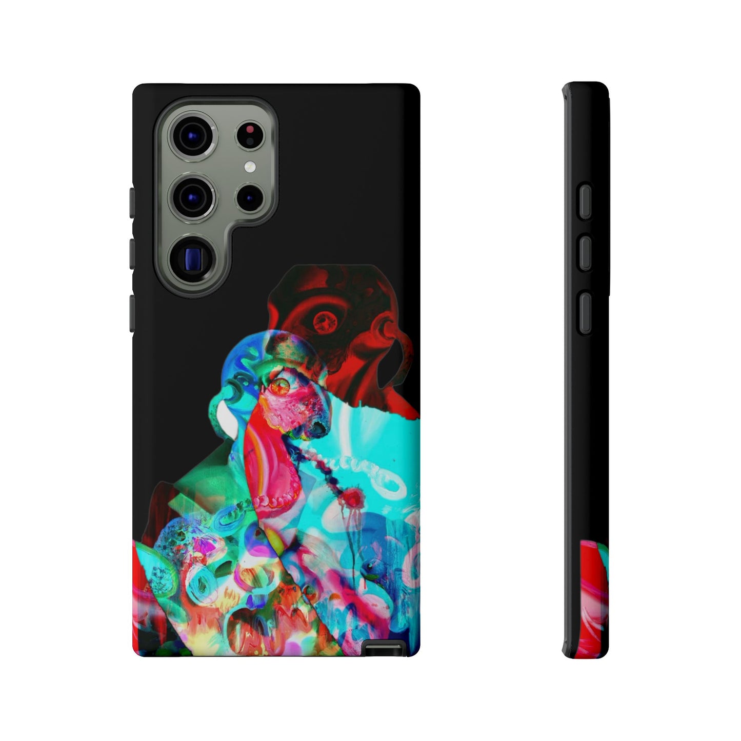 Protective Phone Case — Trippy Neon Abstract Skull Design