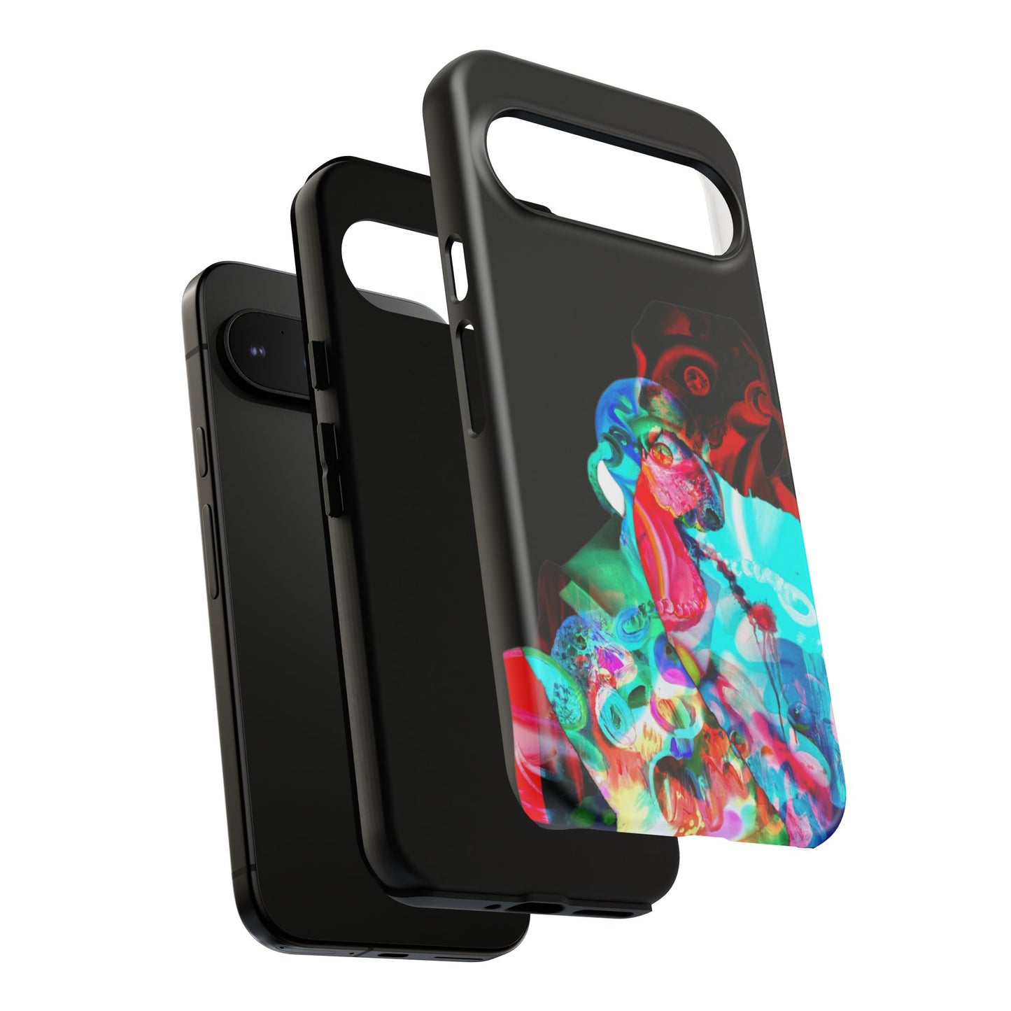 Protective Phone Case — Trippy Neon Abstract Skull Design