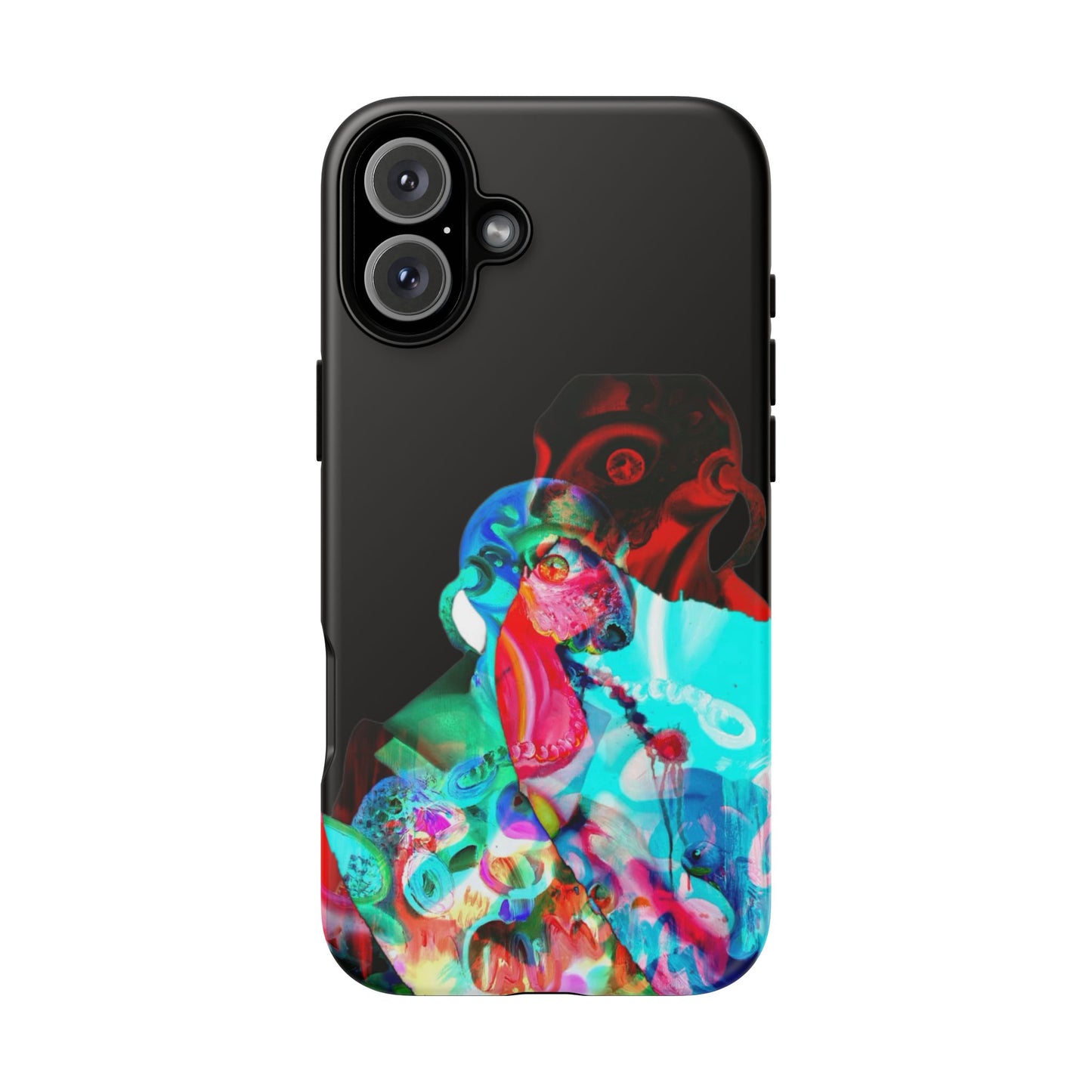 Protective Phone Case — Trippy Neon Abstract Skull Design
