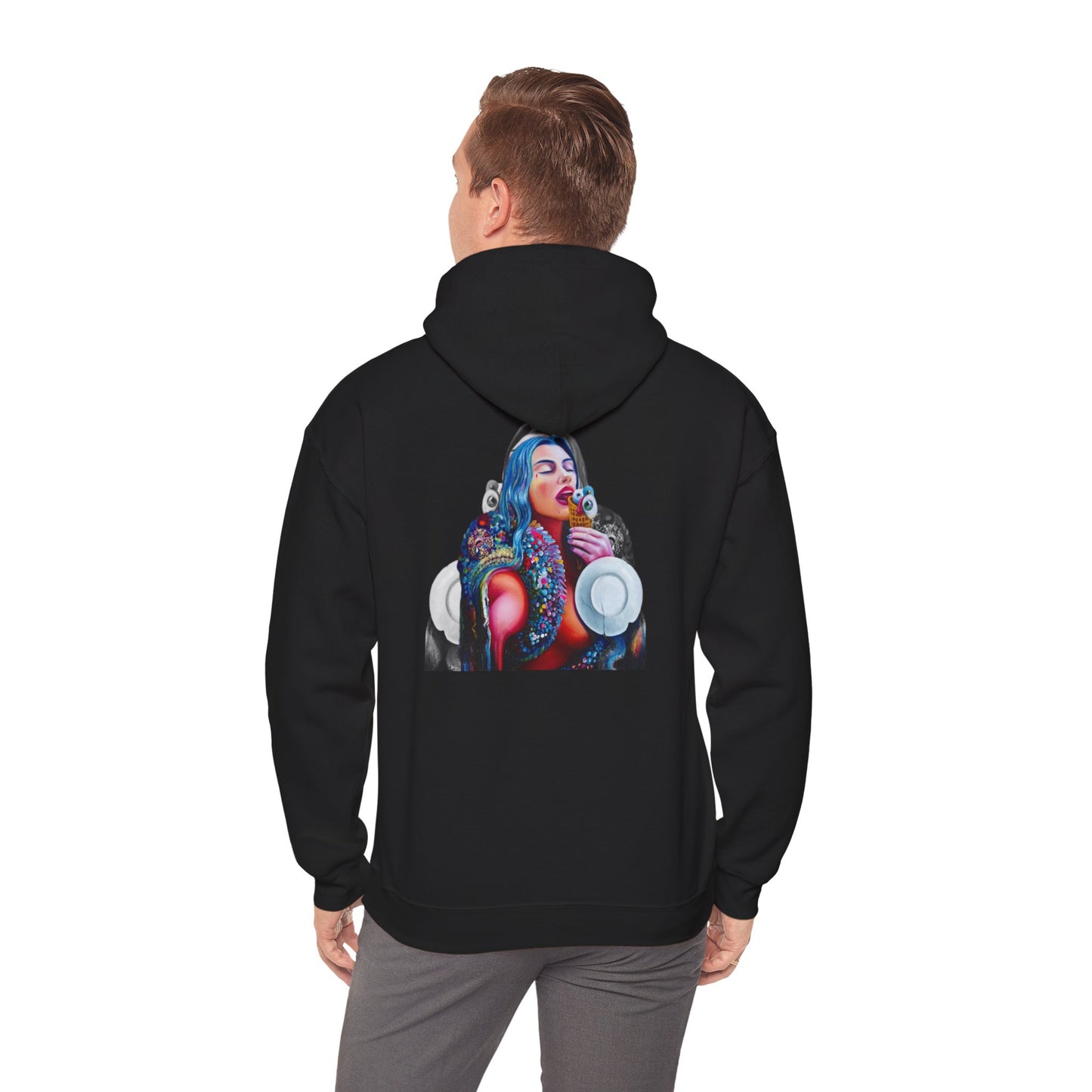 Hoodie — AMRU Artistic Backprint Portrait Pullover