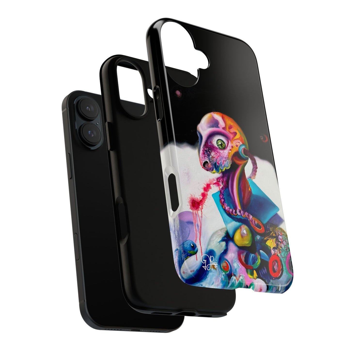 Phone Case - Vivid Blues and Multi-Eyed Vision Artwork Design