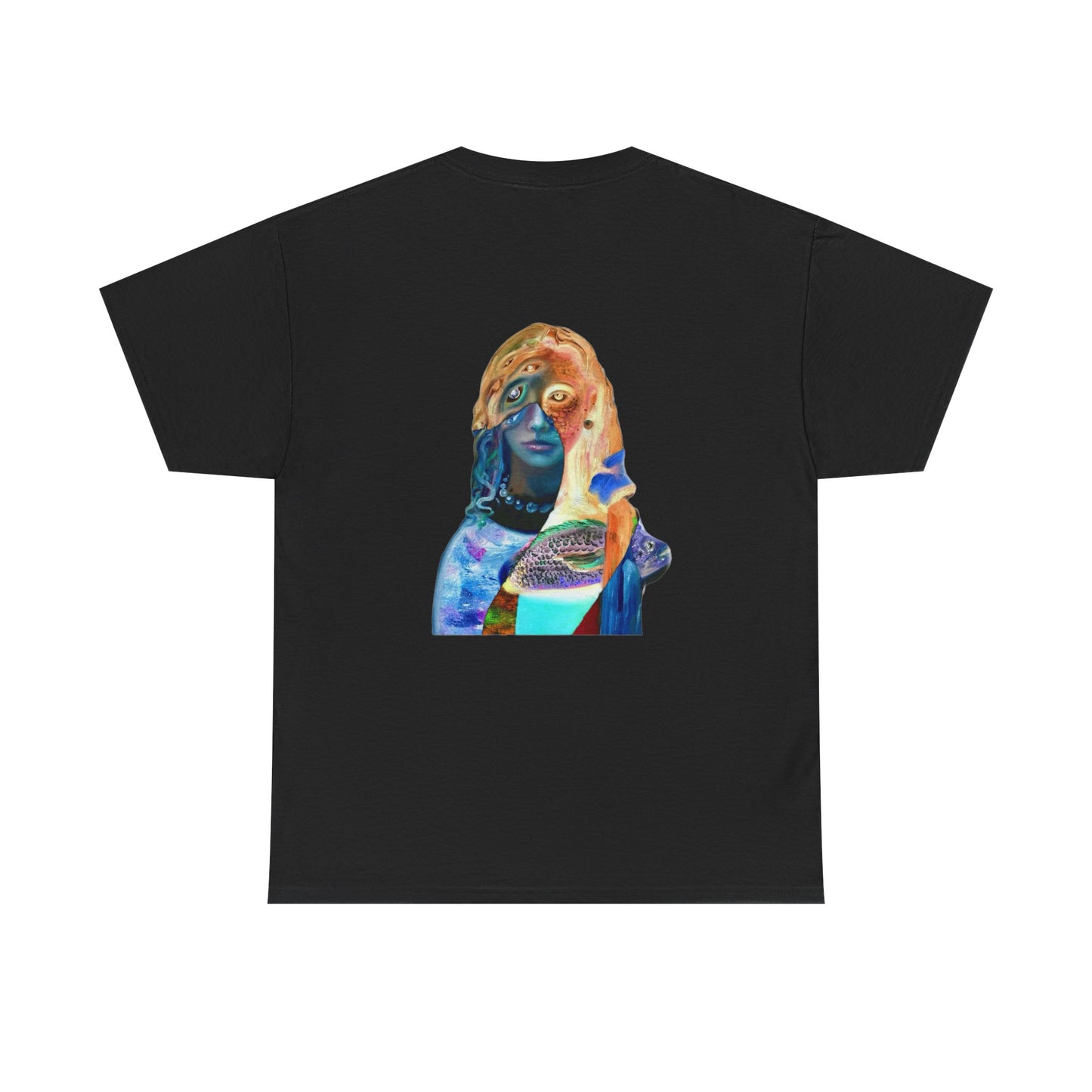Graphic Tee — Surreal Cosmic Portrait Back Print
