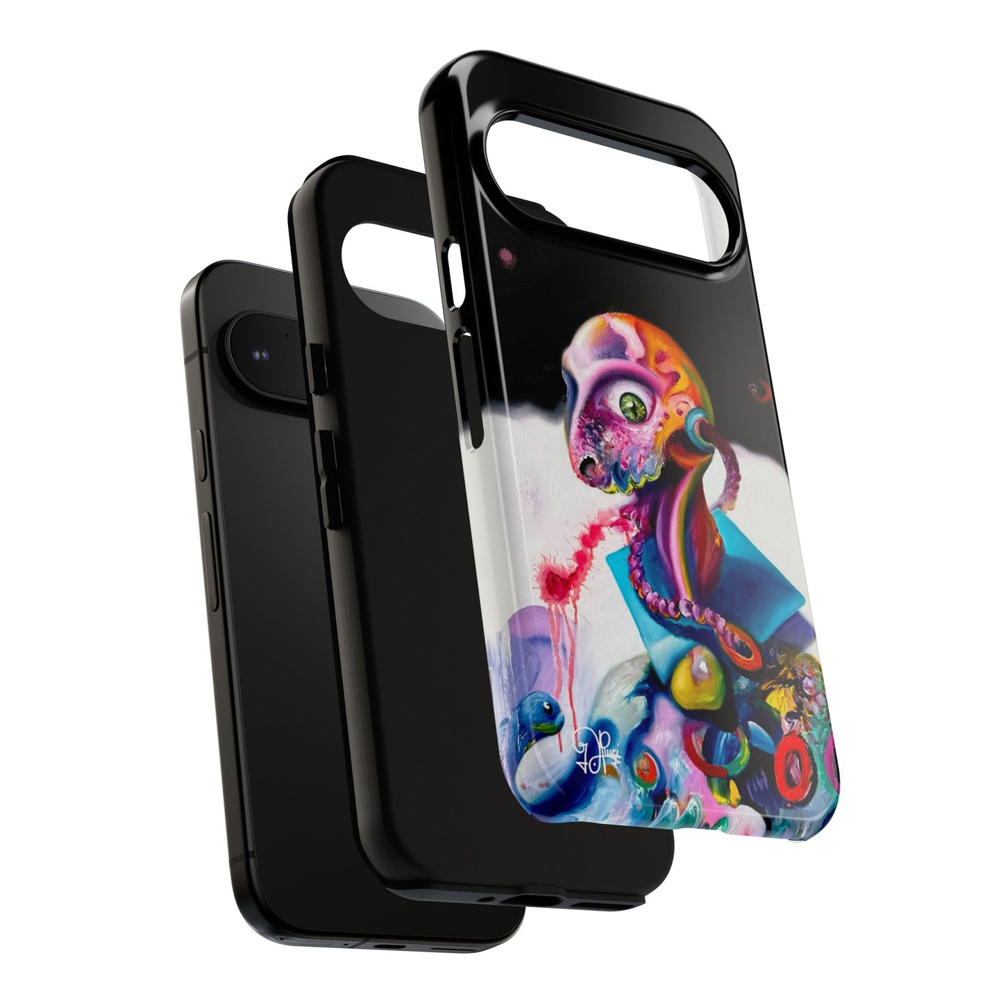 Phone Case - Vivid Blues and Multi-Eyed Vision Artwork Design